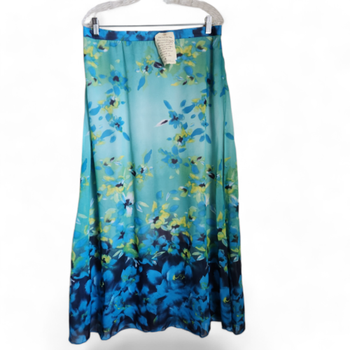 One World Maxi Skirt Size M Floral Lined Elastic Waistband Cottagecore Midi NWT
