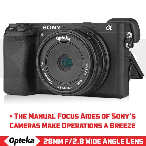 Opteka 28mm Prime Lens for Sony E SEL a6600 a6500 a6400 a6300 a6100 a6000 NEX 7 - Picture 5 of 10