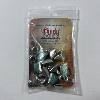 Tandy Leather Pyramid Stone Rivets 10MM 10 PK Lite Turquoise Leather Crafts Belt