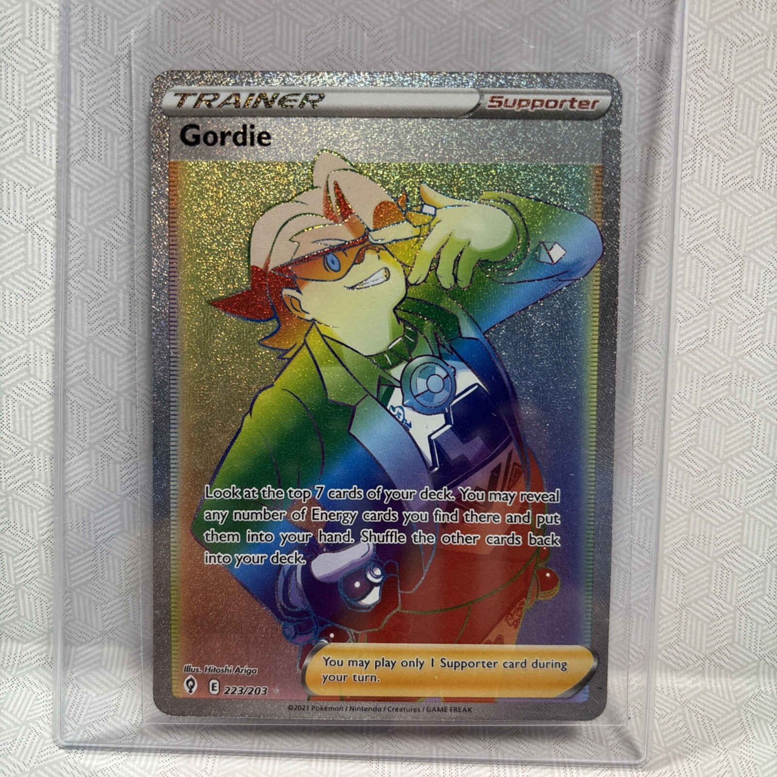 Gordie - 223/203 - Pokemon Evolving Skies Sword & Shield Secret Rare Card NM/M