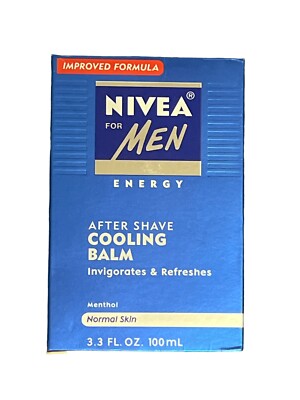 Nivea For Men ENERGY After Shave COOLING Balm, 3.3 FL. OZ. (Glass Bottle) NOS