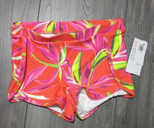 NWT - Old Navy Girl's Full Bloom Bliss Red Dolphin Hem Swim Shorts - Size L