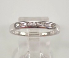 Round Cut Cubic Zirconia Channel Set Birthday Gift 925 Sterling Silver Band Ring