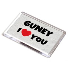 FRIDGE MAGNET - Guney - I Love You - Name Gift