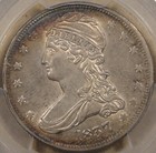 1837 Reeded Edge Capped Bust Half 50c PCGS Certified AU55