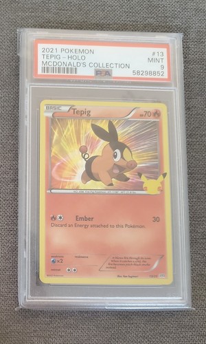Pokemon 2021 McDonald's Collection Promo - Tepig Holo 13/25 PSA 9 Rare