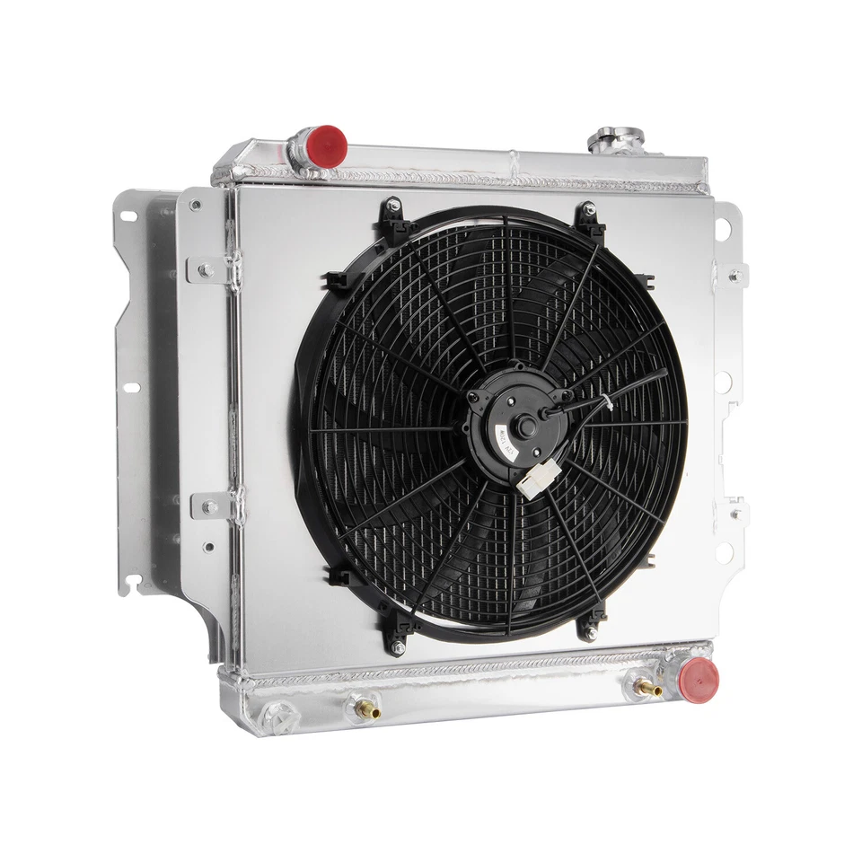 3 Row Radiator&Shroud Fan For 87-2006,04 Jeep Wrangler TJ/YJ 2.4L 2.5L 4.0L 4.2L - Image 3 of 4