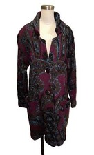 Vintage Pascali Cardigan Oversized Sweater M Mohair Purple Cozy Paisley Jacket