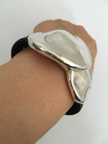 SIMON SEBBAG DESIGN SSD 925 Sterling Silver Leather Bracelet 51 grams (A52) - Picture 7 of 7