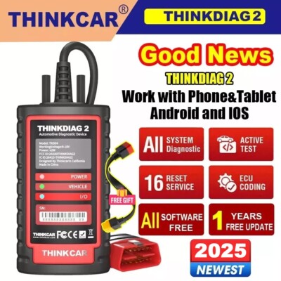 THINKDIAG 2 Bidirectional Diagnostic Tool All Brands Free OBD2 Scanner Coding