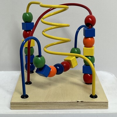 Vintage Bead Maze Rollercoaster Educational Toy Toddlers 6x6