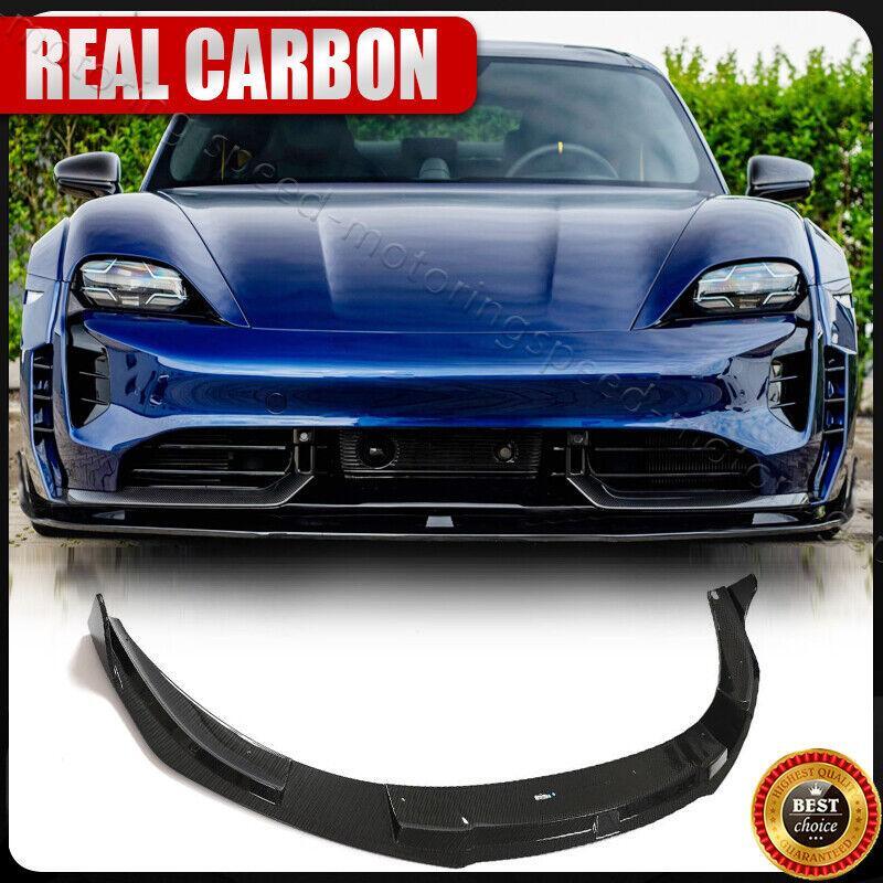 DRY CARBON Front Bumper Lip Splitter for Porsche Taycan Turbo 2019+ Sedan