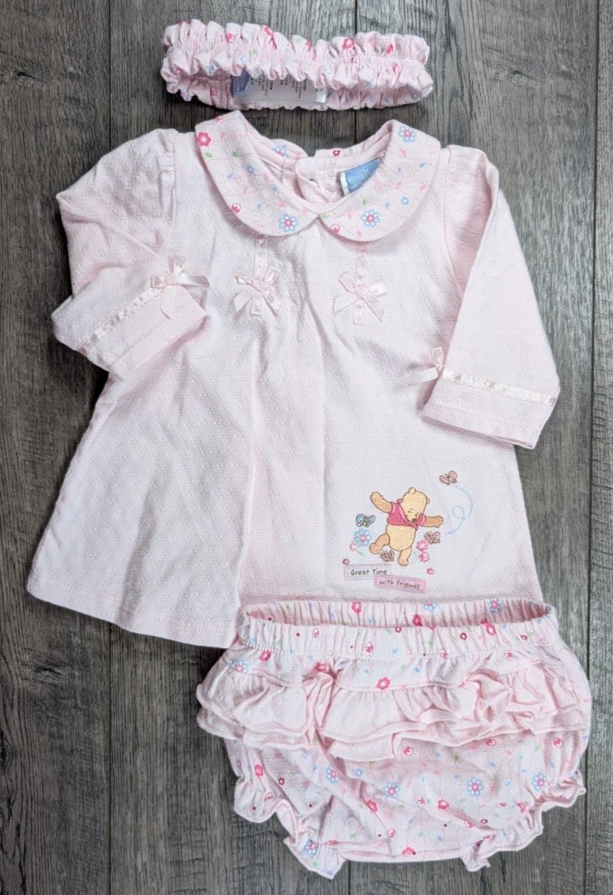 Baby Girl Clothes New Wonderful World Disney 0-3 Month 3pc Pooh Dress
Opens in a new window or tab
