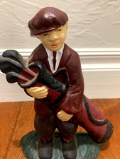 VTG Golfer Doorstop Cast Iron, Heavy, Hand Painted 8.5"