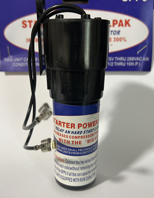 SPP5 Hard Start Kit Capacitor Relay 1/2HP-10HP Increases Torque 300% Power.R.Pak