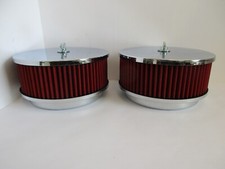 Chrome 6 38 Flat Topred Element Dual Quad Air Cleaner Set 5 18 5229rd-2