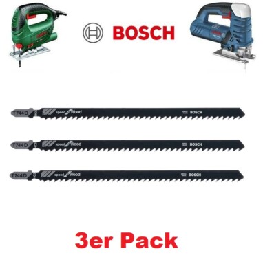 BOSCH 3er Pack Stichsägeblatt 180mm T 744 D Speed extra lang für Holz 