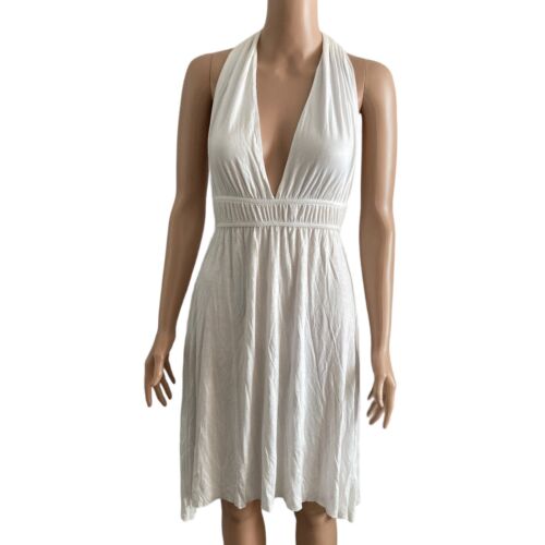 Bikini Bay Halter Dress Womens Medium White Stretch New Beach Dress