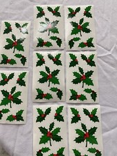Mrs. Grossman's Sticker Lot Christmas Holly Vintage 1992 8 Mods Sheet