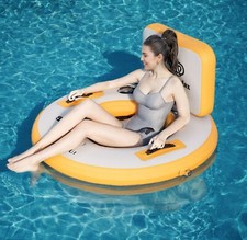 43" Round Pool Float, Heavy Duty Inflatable River Tube for Adults