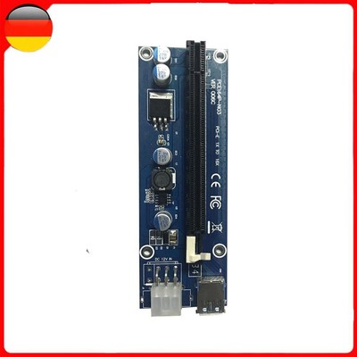 Blau, PCI-E Express PCI-E 1 X bis 16 X Risercard + USB-3.0-Extender Kabel SATA 1
