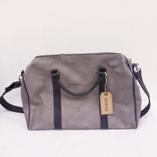 Jackson Unisex - vegan leather - Carry On Gray Grey Strap Handle Duffle Bag 