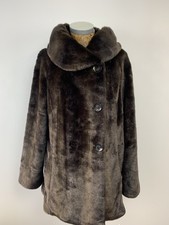 Gallery Faux Fur Coat Brown Medium 12 Chocolate Luxury Midi Formal Womens