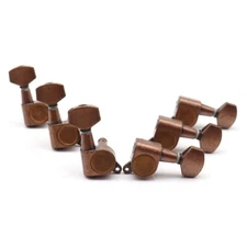 6x Right Handed Small Square Sealed Guitar Tuning Pegs Machine Heads Red Copper