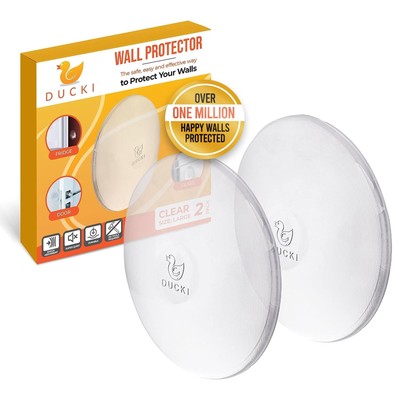 Wall Protectors - 2 Pack Clear - Self Adhesive, Reusable Solution for Stoppin...