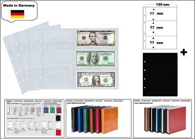 1-Banknotenhüllen-PREMIUM-3x190x77mm-+-schwarze-ZWL-Für-Banknoten-LOOK 1-7399-S