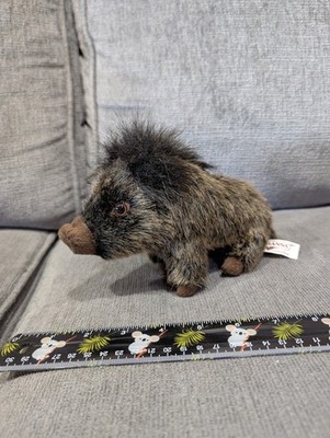 Rare HTF Seated Plush Boar. Hansa Wild Pig Stuffed Animal Toy