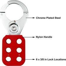LOTO Lock Out Tag Out Hasp OSHA - 6 Padlock Capacity - Ships From United States