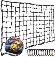 OMT 3x4ft Bungee Cargo Net, Stretches to 6x8ft for Truck Bed Roof Rack