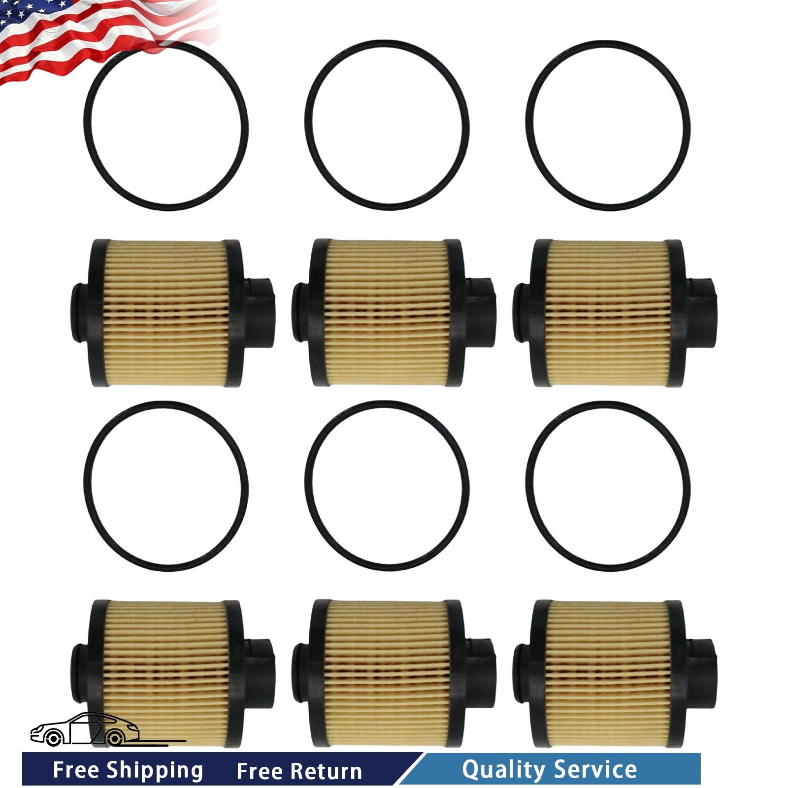 6X Oil Filter 07L115561C For 2004-2008 Lamborghini Gallardo USA