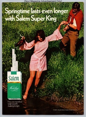 Salem Super King Menthol Cigarettes Stream Water Vintage 1969 Advertisement