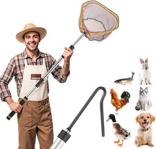 Chicken Catcher Net Telescopic,37 to 64 in Chicken Catcher Leg Hook Long Handle