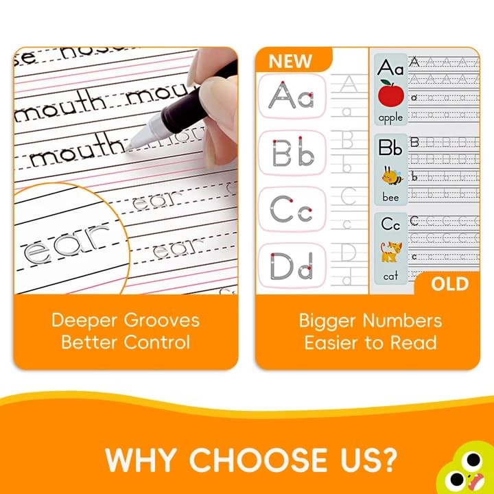 Magic Grooved Writing Practice, Large Grooved Handwriting Practice for Kids 5...