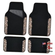 Bling Diamond Car Floor Mats, Shining Rhinestone Carpet Sparkly Gold Leopard