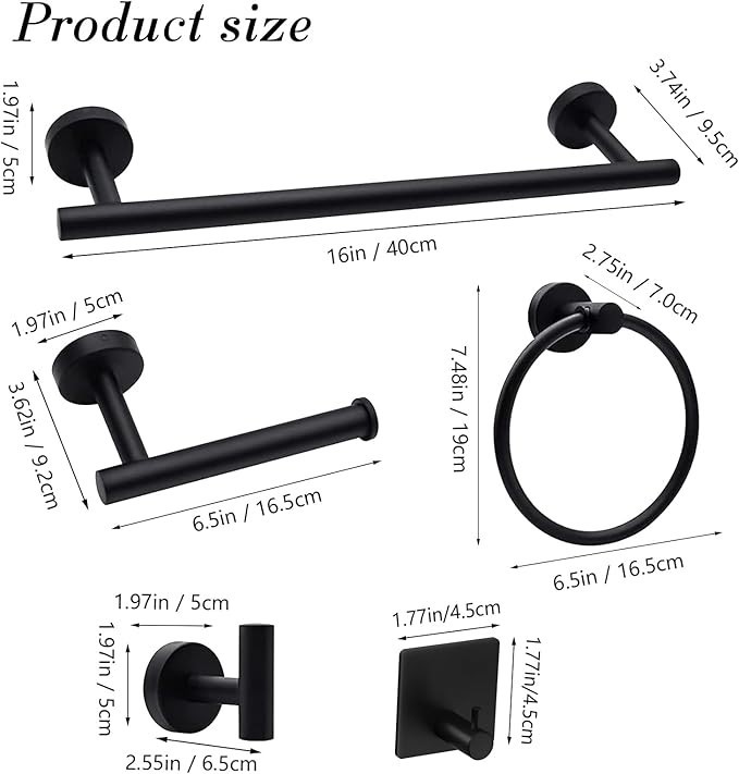 10 PCS Brushed Nickel Bathroom Hardware Towel Bar Set Bathroom Accessories Set