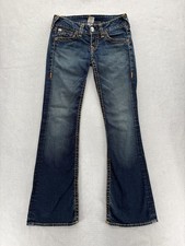 True Religion Jeans Womens 29 Blue Low Rise Bobby Super T Flare Denim Y2K USA