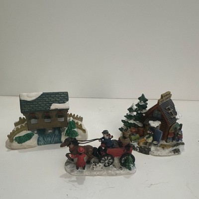 Cobblestone Corners Windham Heights Christmas Village Set Resin 3 Pack 2004