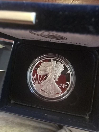 1 Oz. 2021 Type 1 Proof Silver Eagle. HERALDIC EAGLE , Last Year. Westpoint