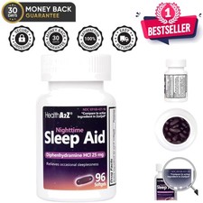 Effective Sleep Aid with 25mg Diphenhydramine HCl - 96 Softgels for Deep Rest