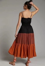 Anthropologie Seen Worn Kept Aletha Tiered Colorblock Maxi Dress Size S