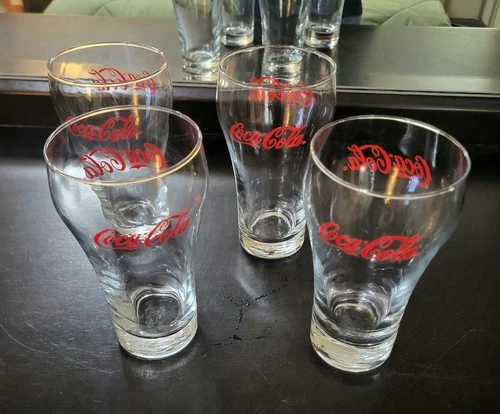 Vintage Coca-Cola Glasses (4-SET) 16oz. Tumblers w/ Logo by Gibson USA - NEW