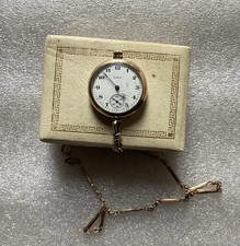 Antique Elgin Open Face Pocket Watch With 12K Gold Filled Chain 1921, Provenance