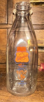 VALLEY GOLD ONE QUART MILK ACL BOTTLE DAIRY ALBUQUERQUE NEW MEXICO NATURES GIVE