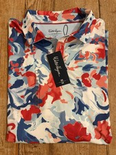 NEW Walter Hagen XXL Performance 11 Mens Golf Polo Red White Blue Florals