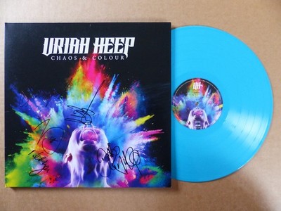 URIAH HEEP signed Autogramm signiert auf ''CHAOS & COLOUR'' Vinyl Schallplatte LP