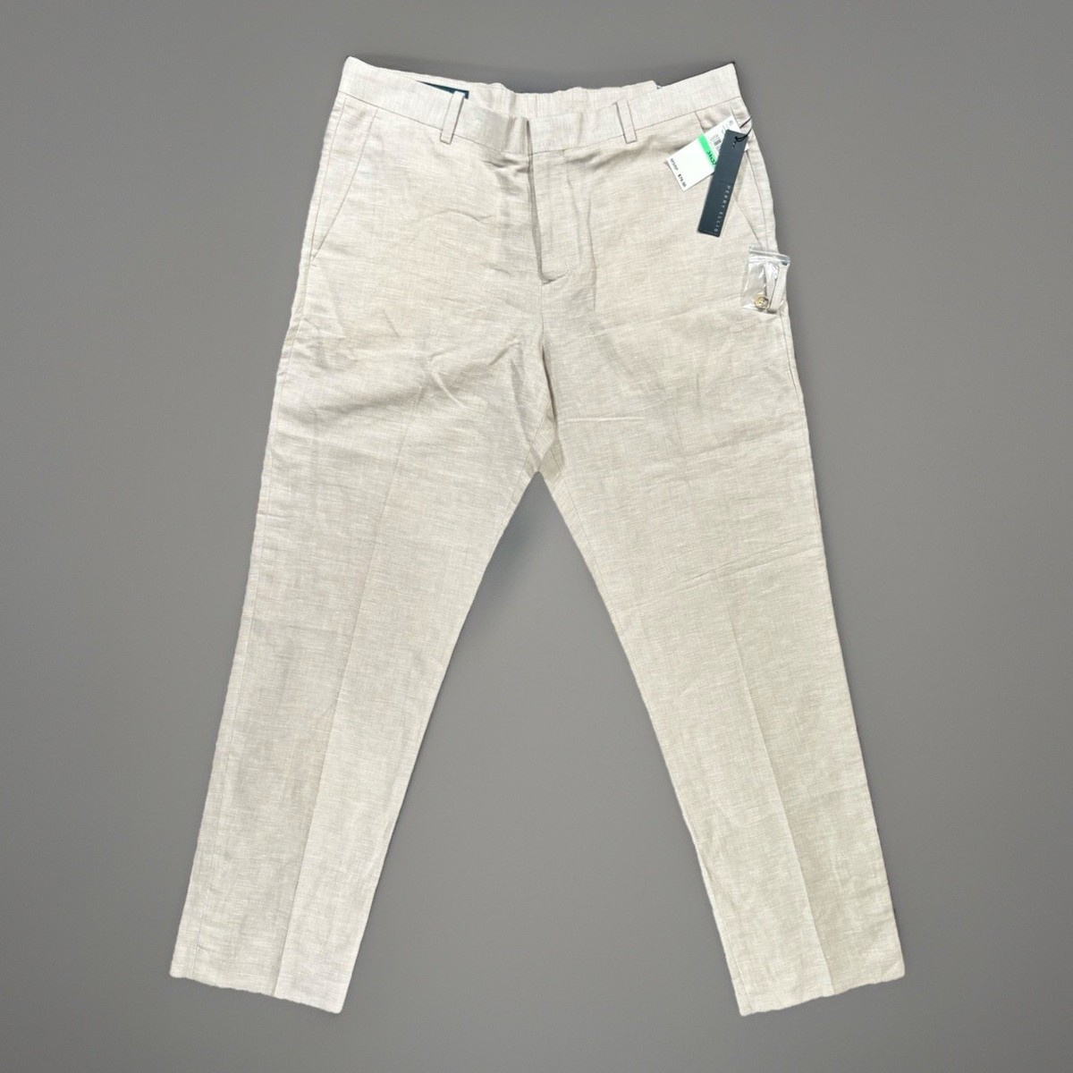 Perry Ellis Men's Classic-Fit Linen Blend Herringbone Pants - Natural Linen Perry Ellis Men's Classic-Fit Linen Blend Herringbone Pants - Natural Linen
